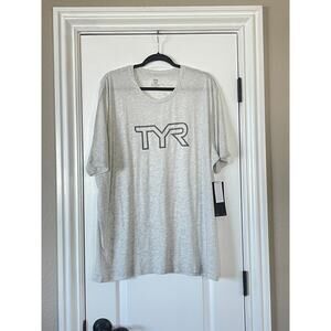 NWT TYR Men’s T-shirt Gray Short Sleeve 2XL